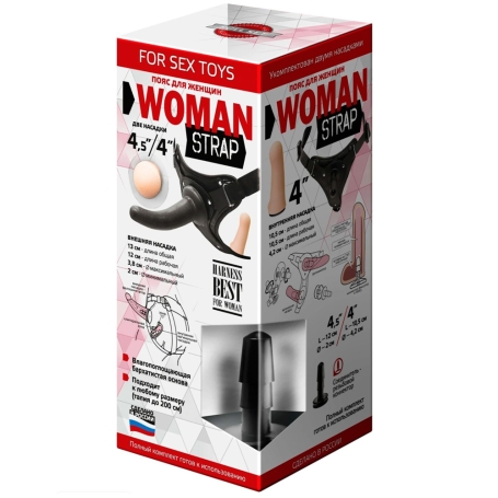 Анальный страпон Woman Strap - 2 насадки